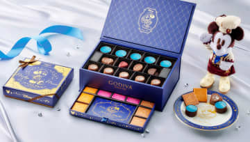 ゴディバとの共同企画。ショコラティエ姿のミッキーをデザインしたバレンタインのコレクションが2026年1月9日より順次発売