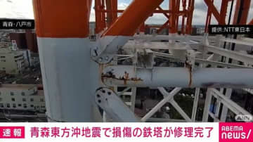 青森東北沖地震で損傷の鉄塔が修理完了