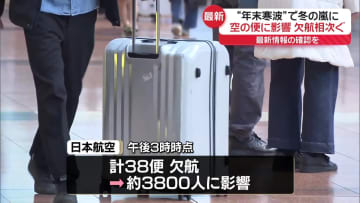 “年末寒波”で冬の嵐　空の便に欠航相次ぐ