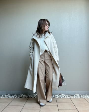 【50代】画像でわかる！ ロングコート×パンツコーデ14選｜おしゃれな大人女性の画像まとめ