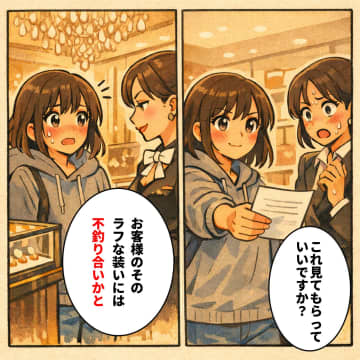 「お客様には不釣り合いです」パーカー姿の私を見下す店員。だが、私の一言をうけ謝罪したワケ【短編小説】