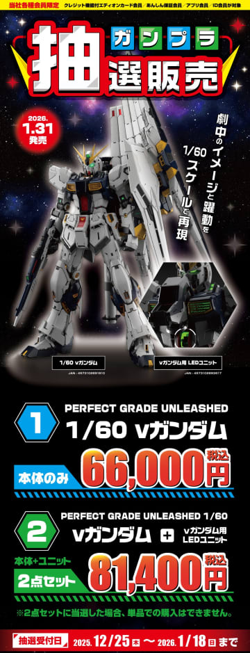 エディオンにてガンプラ「PG UNLEASHED 1/60 νガンダム」の抽選販売実施中！応募期間は2026年1月18日まで