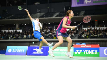 【バドミントン】松山奈未と緑川大輝による新結成・混合ダブルス　初戦はストレート勝利で上々の滑り出し