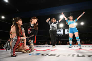 【東京女子】“現役JKレスラー”風城ハルが前哨戦で上原わかなを破りタッグ王座獲りに弾み！「この勢いをイッテンヨンで全部ぶつけたい」