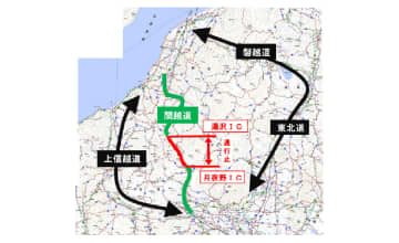 関越道事故で通行止め続く、国道17号に交通集中、広域迂回を要請