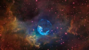 ガスの雲に包まれた巨大な“泡”へ　バブル星雲の立体可視化映像