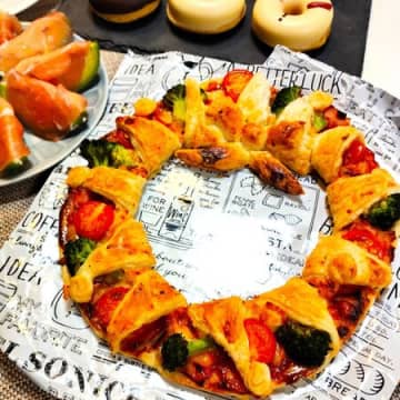 焼きあがると感動～！！クリスマスリースパイ!(^^)!