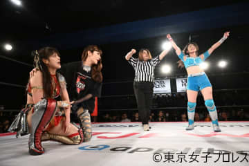 “現役JKレスラー”風城ハルが前哨戦で上原わかなを破りタッグ王座獲りに弾み！「この勢いをイッテンヨンで全部ぶつけたい」