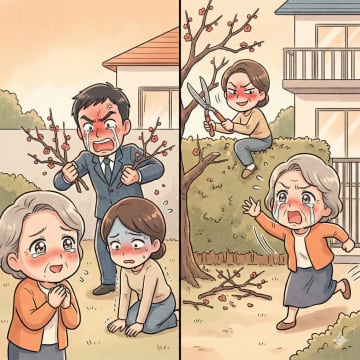 「お宅の庭の木が邪魔なの」と勝手に枝を切る隣人。だが、亡き夫との思い出の木だと知ると…【短編小説】