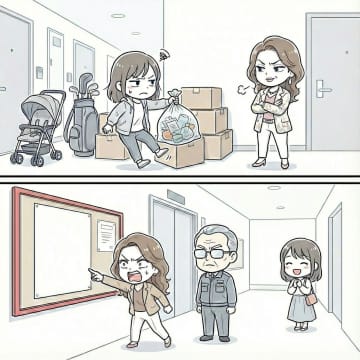 「家賃払ってるからいいの」と共有スペースに私物を置く住人。だが、管理人が貼り紙をすると…【短編小説】