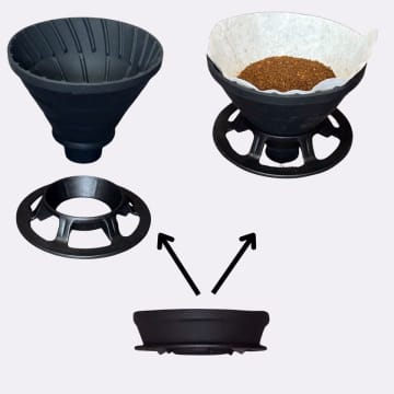 わずか厚さ2.5cmに折り畳める「DIONYSOSコーヒーシリコーンドリッパー」新発売