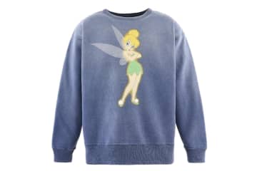 セント マイケル×ティンカー・ベル“夜空のようなネイビー”スウェット、ヴィンテージ加工で