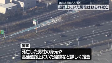 東北道で乗用車が路上の男性はねる…死亡確認　埼玉・蓮田市