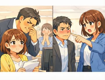 「香水の匂いきついな」と嫌味を言う上司。だが、女性社員の嫌味をうけ、上司の態度が一変