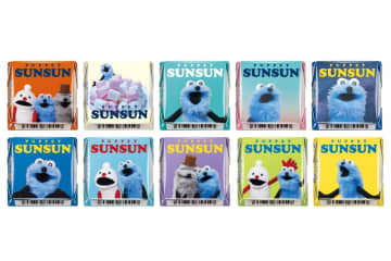 パペットスンスン「チロルチョコ」“ブルーベリーマシュマロ味”の青色チョコ、セブン限定で