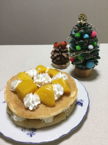 材料3つだけ！クリスマスにマンゴーケーキ作ったよ