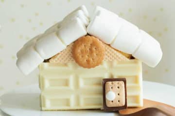 クリスマスにおすすめ！ カステラとおなじみの市販のおやつで作る「まっしろスノーハウス」