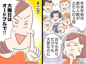 年末年始の料理は「正直、しんどい」10人分の準備にヘトヘト。娘の『提案』に「毎年これでいい（笑）」
