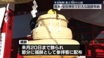 重さ700キロ　安住神社で“巨大鏡餅”奉納　栃木
