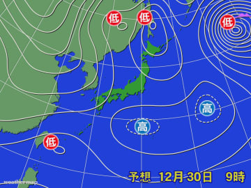 北日本・北陸は雨雪に注意　太平洋側は今年最後の小春日和