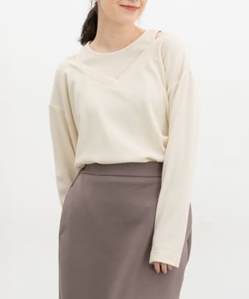 1枚で『レイヤードコーデ』完成！【ハニーズ】40・50代におすすめ♡「重ね着風トップス」