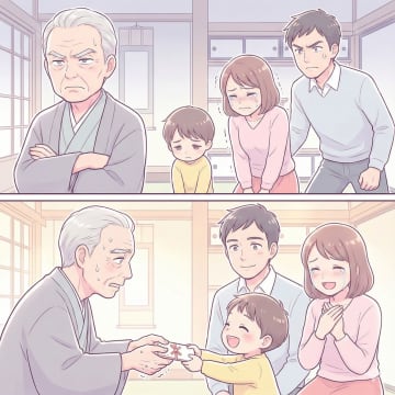「嫁の連れ子に渡すお年玉はない」と差別する義父。だが、夫の正論をうけ、義父の態度が一変【短編小説】