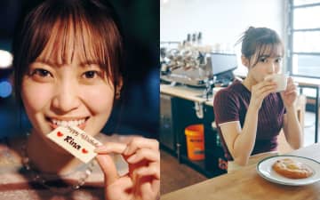 櫻坂46 松田里奈、誕生日プレートをかじる　26歳の誕生日に撮影された1st写真集先行カットが公開