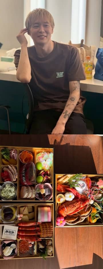 “がっつりタトゥー”の元東方神起パク・ユチョン、日本で新年を迎え人生初のおせちを堪能　日本語で挨拶【PHOTO】