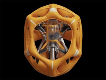 0.04秒で膨らむ！ もしものためのエアバッグ搭載ドローン「Emeth P11」