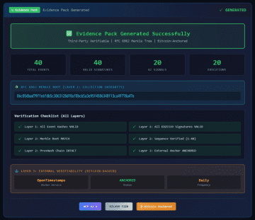 VCP v1.1公開、世界初・MT5/cTrader本番環境でAI判断の暗号監査を実装完了。世界67当局へ情報提供