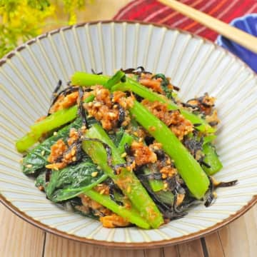 【小松菜が安い今これ作って！】「週7で食べたいレベル」和えるだけで完成♪ツナのごまポン和え