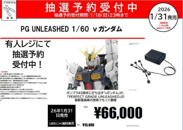 TSUTAYAプラモデル取扱い店舗にてガンプラ「PG UNLEASHED 1/60 νガンダム」の抽選販売実施中！店舗によって抽選期間、申込方法が異なる