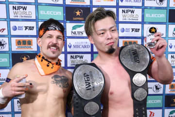 【新日本】イーグルス＆藤田がIWGPジュニアタッグ奪還！ 4WAY戦制すもアキラ乱入で新遺恨勃発「HOUSE OF TORTUREがベルトに付けた泥をきれいにしないとな」