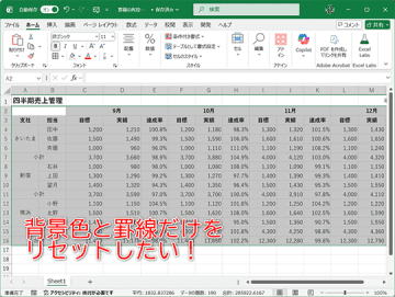 【Excel】表のデザインをゼロからやり直し！ 背景色と罫線だけを一瞬でクリアするテク【いまさら聞けないExcelの使い方講座】