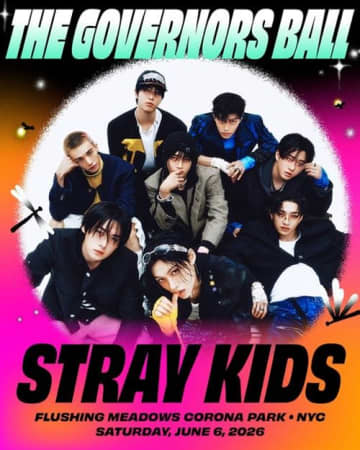 Stray Kids、米大型フェス「The Governors Ball」ヘッドライナーに抜擢！圧倒的なグローバル影響力を証明