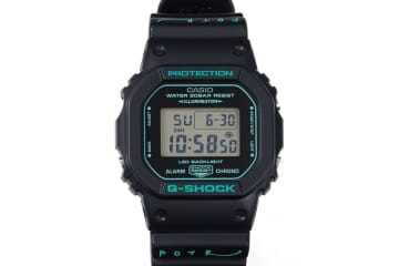 G-SHOCKとPOTRのスウエア型ウォッチ、“ターコイズブルー”を効かせた「DW-5600」