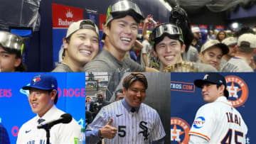 村上宗隆・岡本和真・今井達也が新ユニに袖を通しメジャーの第1歩　昨季WS王者となった大谷翔平らドジャースと最初に対戦するのはどの球団？