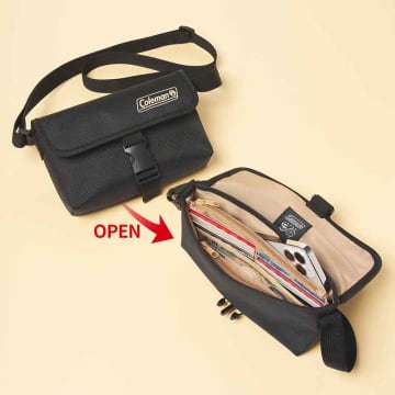 MonoMax 3月号増刊は「コールマン」お財布ショルダーバッグが付録。スマホも貴重品も1つにまとまる