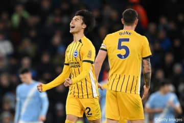 三笘薫が“名手”ドンナルンマから鮮烈ミドル弾！…ブライトンは敵地でマンCと価値あるドロー決着