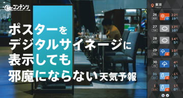 デジタルサイネージのポスター表示で生まれる余白を活用した『天気予報パーツ』の提供開始