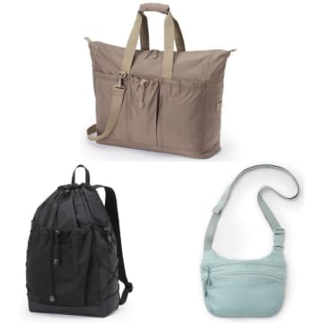 無印良品、軽くて丈夫なリップストップ生地の撥水加工バッグ4種。ボストン、リュック、ショルダー
