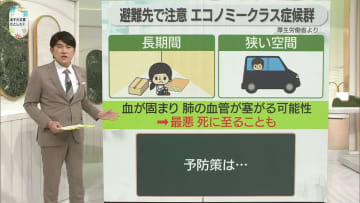 避難先で注意　エコノミークラス症候群【ワンポイント防災】