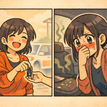 「貸してた車…臭いよ」子供の送迎にとママ友に貸してた車から異臭→問い詰めると最悪の理由が【短編小説】