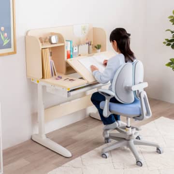 成長に応じて高さを調整！タブレットスタンド装備の学習机を発売、サンワサプライ