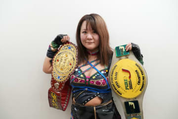 中森華子がSAKIを破って無差別級王者に返り咲き、PURE-Jの2冠王として20周年イヤーに突入！