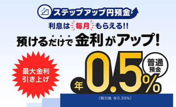 PayPay銀行、2月1日から「ステップアップ円預金」の特別金利を最大年0.5％に引き上げ