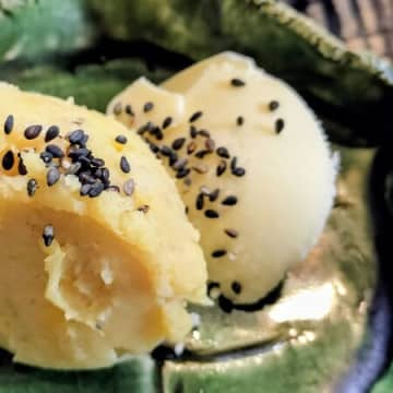 お節の残り！栗きんとんアレンジ！コレと合わせてトーストにのせる！