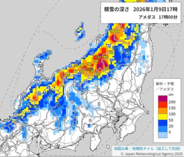 【速報】関東北部で大雪に警戒　上空に氷点下36度以下の強い寒気　11～12日