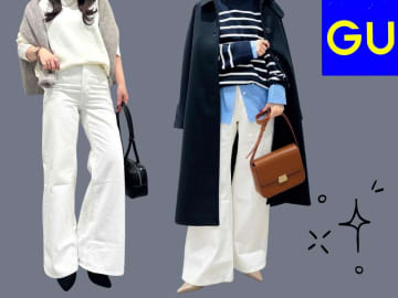 冬に「白ジーンズ」が映える！【GU】おしゃれスタッフさんがお手本！「大人の抜け感コーデ」