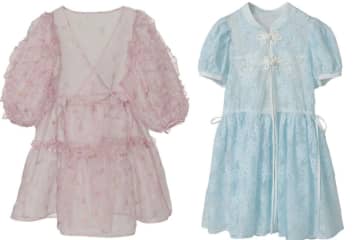 キャンディ ストリッパーの透け感ウェア、“白猫柄”チュールトップス＆チャイナ風レースシャツ